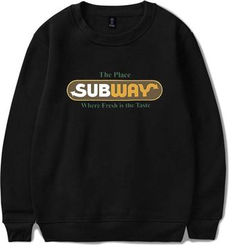 Generic Happy Gilmore 2 Subway Fashion Mens O-Neck Casual Loose Sweatshirts Street (Black,L)