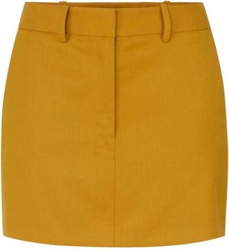 Elisabetta Franchi Minirok met klepzakken - Dames - Korte rokken - Geel - 2XL - Rokken