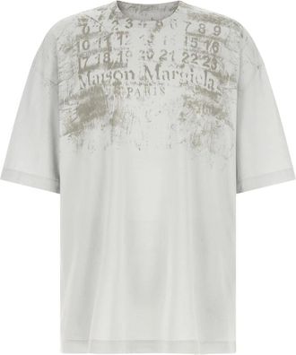 Maison Margiela Tops, Heren, Grijs, S, Katoen, Numeriek Katoenen T-shirt