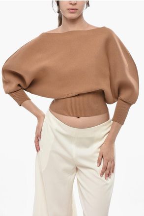 Super Blond Crewneck Top with 3/4 Batwing Sleeves size 42