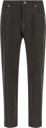 Brunello Cucinelli Grey Straight Wool Pants