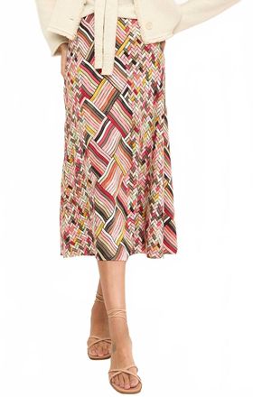 Nic+Zoe Pull On Slip Skirt In Pink Multi