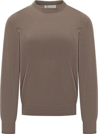 Brunello Cucinelli Brown Solid Regular Sweaters