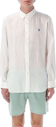 Ralph Lauren White Polo Pony-Embroidered Shirt