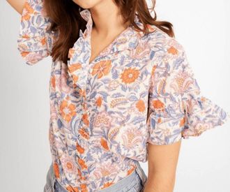 Mille Vanessa V-Neck Top In Newport Floral