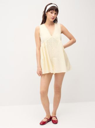 Twik Womens Broderie anglaise poplin romper