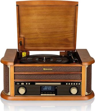 Roadstar Hif1993dbt Tocadiscos De Vinilo Vintage, Acabado Madera, Radio Dab Dab+ Fm, Reproductor Cd, Cassette, Usb Madera - Madera - Roadstar