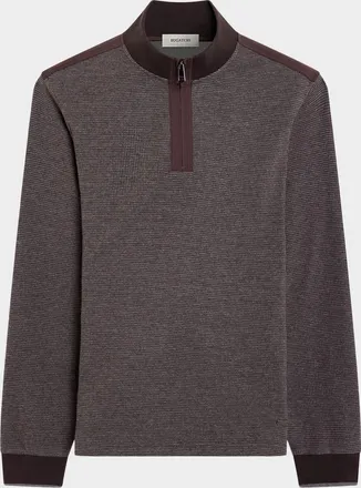 Bugatchi Men & apos;s Micro-Houndstooth Knit Quarter-Zip Sweater