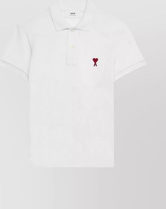 Ami logo embroidered polo shirt