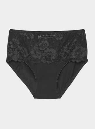 Miiyu Womens Sheer floral band high-waist classic Hipster Panties Cotton