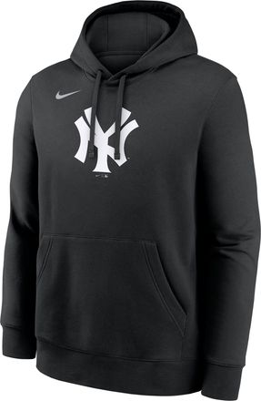 Nike New York Yankees Club Nike Mens MLB Pullover Hoodie in Black | NKDK00ANK-TXY
