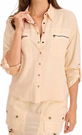 Xcvi Knapp Button-Up Top In Antique Scroll