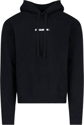Jil Sander Logo Hoodie Sweatshirt - Black