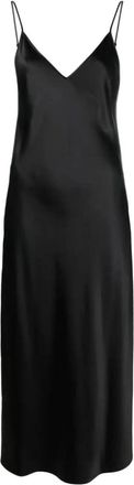 Joseph Clea Jurk - Zijde Satijn - Dames - Casual kleedjes - Zwart - 2XL - Satijn - Kleedjes