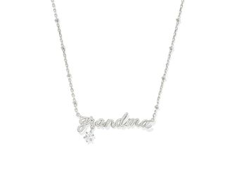 Kendra Scott Grandma Crystal Short Pendant Womens Necklace Womens Necklace Silver, Brass/Crystal/Cubic Zirconia