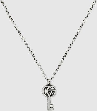 Gucci GG Marmont Key Pendant Necklace, Silver, Silver