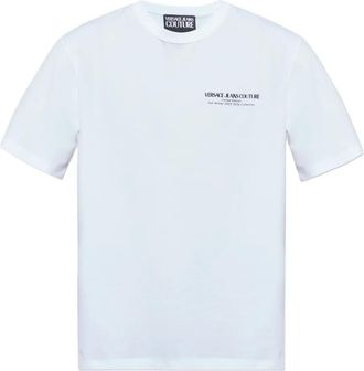 Versace Jeans Couture T-shirt in cotone con logo - Bianco