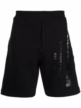 Alexander McQueen logo-print track shorts - Black