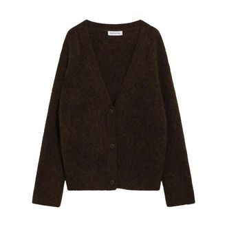Frankie Shop Elland Oversized Alpaca Cardigan - female - The Frankie Shop - Cardigans - Brown - L - Knitwear