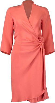Peter Cohen tied-front wrap dress - Orange