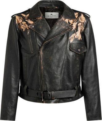 Etro Leopard-print Leather Jacket
