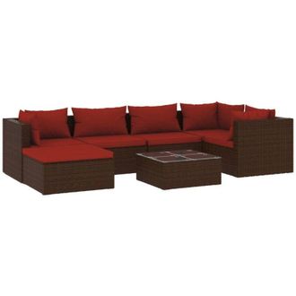 vidaXL 7 Pcs Lounge Garden Lounge Con Almohada