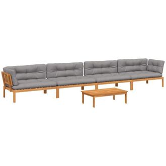 vidaXL Set De Sof&aacute;s De Palets De Jard&iacute;n Y Cojines 5 Pzas Madera Acacia Vidaxl