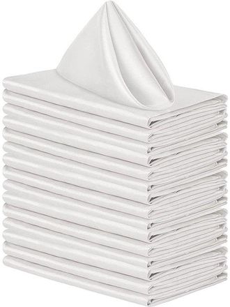 OEM 12 Servilletas De Sat&eacute;n De Lujo (30x30 Cm), Decoraci&oacute;n De Mesa De Poli&eacute;ster Brillante, Cenas, Hoteles Y Hosteler&iacute;a, Cuadradas, Azul Marino