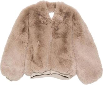 Frankie Shop Chaqueta Bomber de Pelo Sint&eacute;tico Senna - Jackets - Mujer - Beige - M