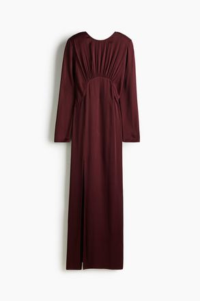 H&M Kleid mit tiefem R&uuml;ckenausschnitt - Weinrot