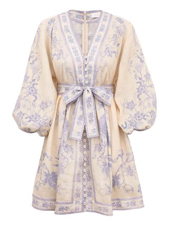Zimmermann INDRA PLUNGE SHORT LINEN DRESS - Zimmermann - Woman