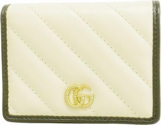 Gucci Black White Leather Wallet (Bi-Fold) (Pre-Owned)