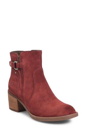 B&oslash;rn Reis Bootie in Dark Red Suede at Nordstrom, Size 9.5