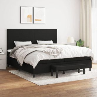 vidaXL Vidaxl - Cama Box Spring Con Colch&oacute;n Tela Negro 200x200 Cm
