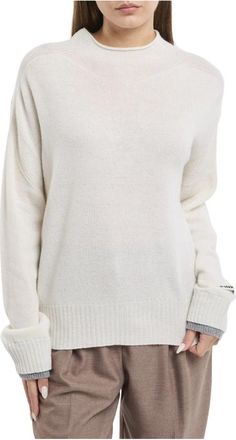 Pinko Donskoy Sweater - Dames - Ronde hals truien - Wit - S - Wol - Truien & Vesten