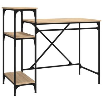 vidaXL Vidaxl - Escritorio Con Estantes Madera Contrachapada Roble 105x50x90 Cm