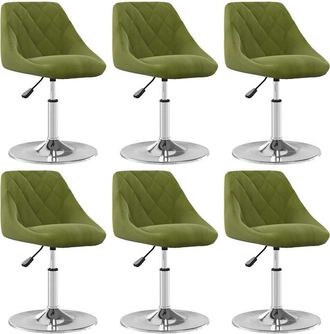 vidaXL Sillas De Comedor Giratorias 6 Unidades Terciopelo Verde Claro Vidaxl