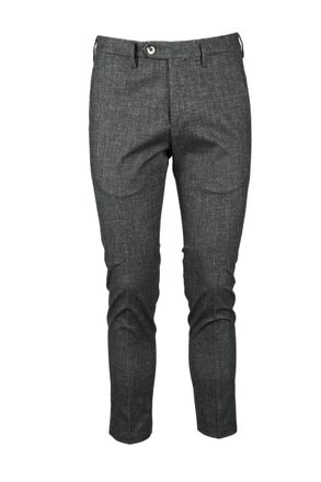 Michael Coal Black Cotton-Blend Stretch Pants