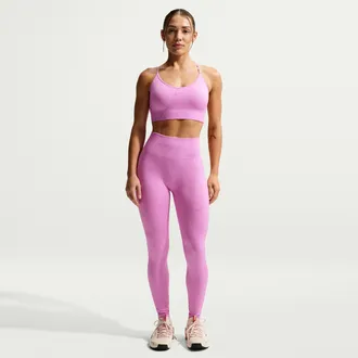Nike Womens Nike Pro Seamless High-Waisted 7/8 Leggings in Purple | IF1208-503