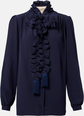 Valentino Blusa in crêpe de chine di seta con volant