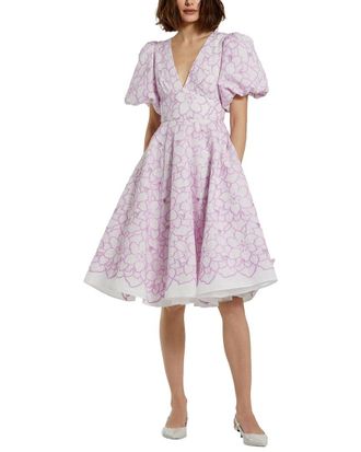 Mac Duggal Embroidered Floral Midi Dress