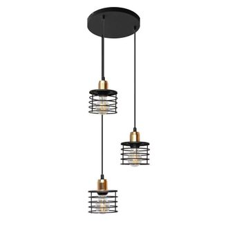 Netlighting Edison Cluster Pendant Ceiling Light Black Copper 38cm
