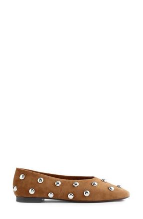 Madewell Mylie Stud Embellished Ballet Flat in Dried Acorn at Nordstrom, Size 7.5