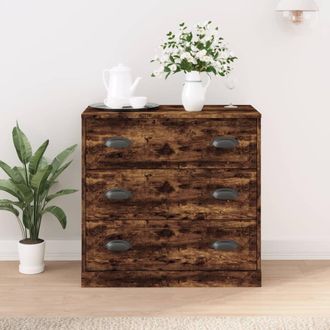 vidaXL Vidaxl - Aparador De Madera Contrachapada Roble Ahumado 70x35,5x67,5 Cm