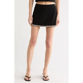 Alice & Olivia Rubi Embellished Micro Miniskirt in Black at Nordstrom Rack, Size 12