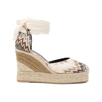 Missoni Wedges, female, Multicolor, Size: 10 US 90mm Striped Espadrilles