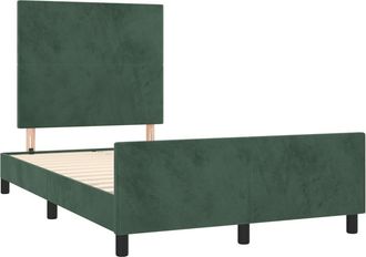 vidaXL Vidaxl - Estructura Cama Sin Colch&oacute;n Terciopelo Verde Oscuro 120x190cm
