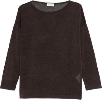 P.A.R.O.S.H. Baby Girl Pullover - Dames - Ronde hals truien - Bruin - S - Linnen - Truien & Vesten