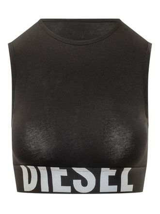 Diesel Black Logo Crew Neck Top