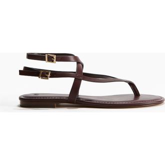 H&M Strappy Sandals in Burgundy at Nordstrom, Size 10